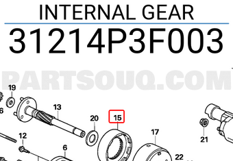 Honda 31214P3F003 INTERNAL GEAR