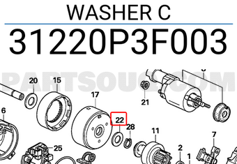Honda 31220P3F003 WASHER C