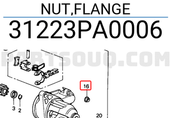 Honda 31223PA0006 NUT,FLANGE
