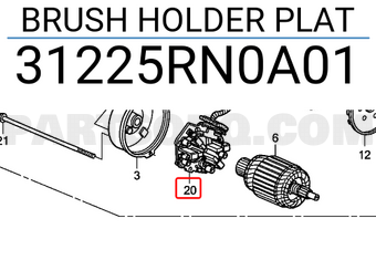 Honda 31225RN0A01 BRUSH HOLDER PLAT
