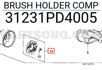 Honda 31231PD4005 BRUSH HOLDER COMP