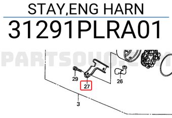 Honda 31291PLRA01 STAY,ENG HARN