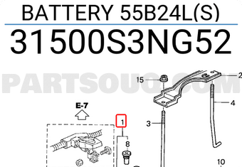 Honda 31500S3NG52 BATTERY 55B24L(S)