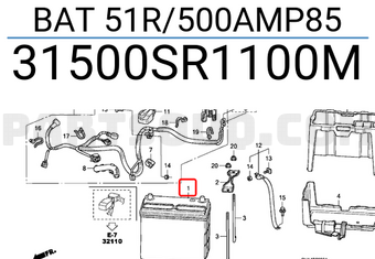 Honda 31500SR1100M BAT 51R/500AMP85