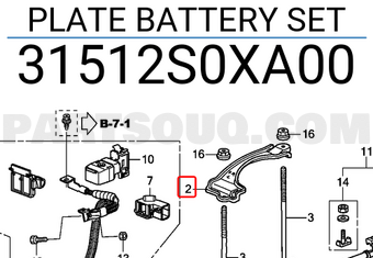 Honda 31512S0XA00 PLATE BATTERY SET