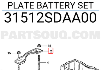 Honda 31512SDAA00 PLATE BATTERY SET