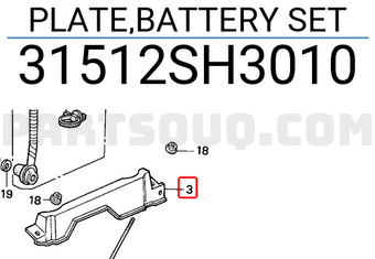 Honda 31512SH3010 PLATE,BATTERY SET