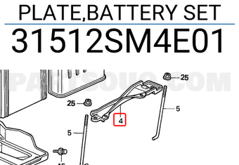 Honda 31512SM4E01 PLATE,BATTERY SET