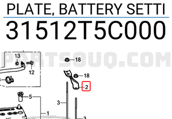 Honda 31512T5C000 PLATE, BATTERY SETTI