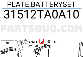 Honda 31512TA0A10 PLATE,BATTERYSET