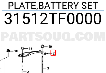 Honda 31512TF0000 PLATE,BATTERY SET