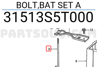 Honda 31513S5T000 BOLT,BAT SET A