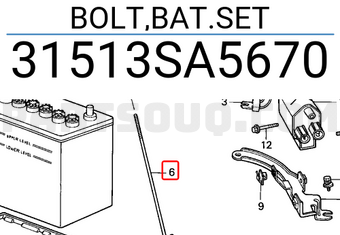 Honda 31513SA5670 BOLT,BAT.SET