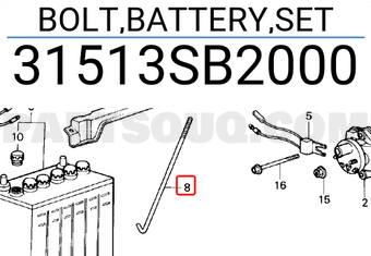 Honda 31513SB2000 BOLT,BATTERY,SET