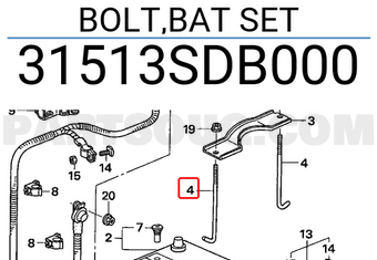Honda 31513SDB000 BOLT,BAT SET