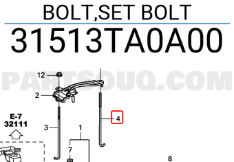 Honda 31513TA0A00 BOLT,SET BOLT