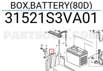 Honda 31521S3VA01 BOX,BATTERY(80D)