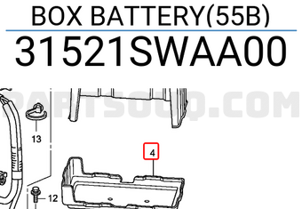 Honda 31521SWAA00 BOX BATTERY(55B)