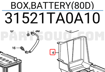 Honda 31521TA0A10 BOX,BATTERY(80D)