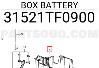 Honda 31521TF0900 BOX BATTERY