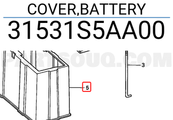 Honda 31531S5AA00 COVER,BATTERY