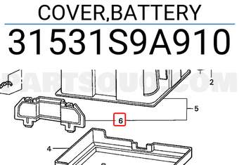 Honda 31531S9A910 COVER,BATTERY