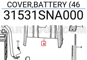 Honda 31531SNA000 COVER,BATTERY (46