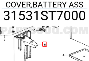 Honda 31531ST7000 COVER,BATTERY ASS