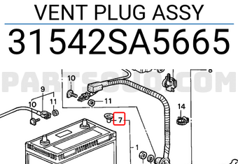 Honda 31542SA5665 VENT PLUG ASSY