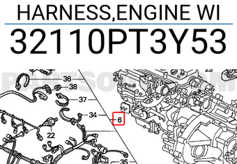 Honda 32110PT3Y53 HARNESS,ENGINE WI
