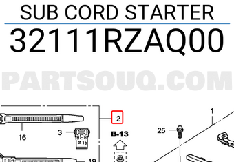 Honda 32111RZAQ00 SUB CORD STARTER