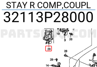 Honda 32113P28000 STAY R COMP,COUPL