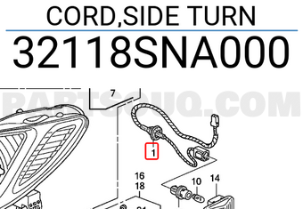 Honda 32118SNA000 CORD,SIDE TURN