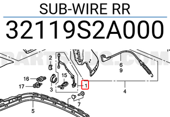 Honda 32119S2A000 SUB-WIRE RR