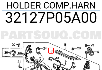 Honda 32127P05A00 HOLDER COMP,HARN