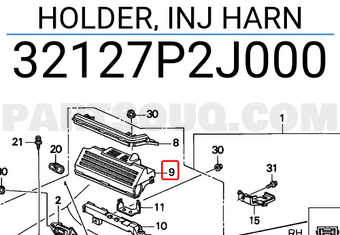 Honda 32127P2J000 HOLDER, INJ HARN