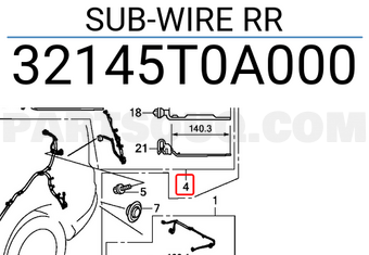Honda 32145T0A000 SUB-WIRE RR