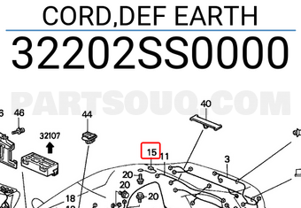 Honda 32202SS0000 CORD,DEF EARTH