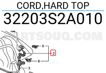 Honda 32203S2A010 CORD,HARD TOP