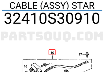 Honda 32410S30910 CABLE (ASSY) STAR
