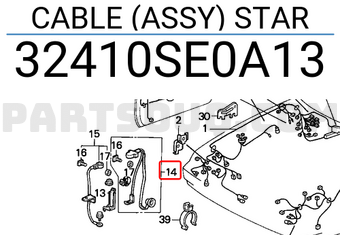 Honda 32410SE0A13 CABLE (ASSY) STAR