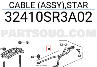 Honda 32410SR3A02 CABLE (ASSY),STAR