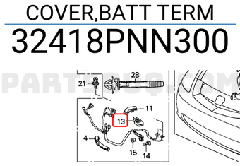 Honda 32418PNN300 COVER,BATT TERM