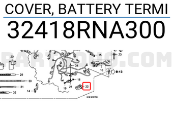 Honda 32418RNA300 COVER, BATTERY TERMI