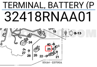 Honda 32418RNAA01 TERMINAL, BATTERY (P