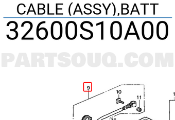 Honda 32600S10A00 CABLE (ASSY),BATT