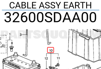 Honda 32600SDAA00 CABLE ASSY EARTH