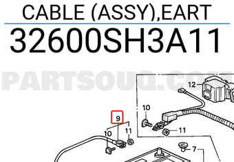 Honda 32600SH3A11 CABLE (ASSY),EART