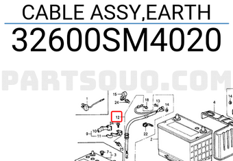 Honda 32600SM4020 CABLE ASSY,EARTH