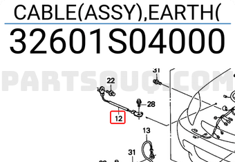 Honda 32601S04000 CABLE(ASSY),EARTH